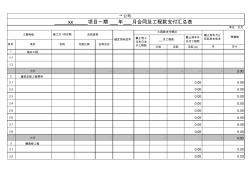 項目合同及付款情況匯總表