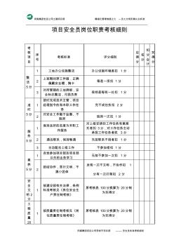 項目安全員崗位職責(zé)考核細則