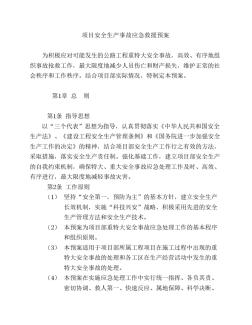 项目安全生产事故应急救援预案 (2)
