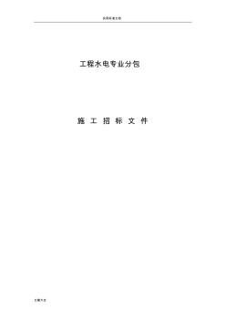 項目工程水電分包招標文件資料