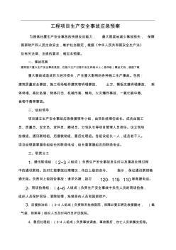 項(xiàng)目工程生產(chǎn)安全事故應(yīng)急救援預(yù)案