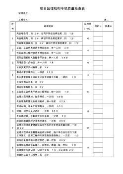 项目监理机构专项质量检查表(深圳地区)