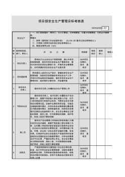 项目部安全生产管理目标考核表 (2)