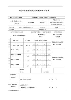 预制盖板检验批质量验收记录文稿表