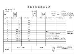 預(yù)應(yīng)力管樁施工記錄試樁