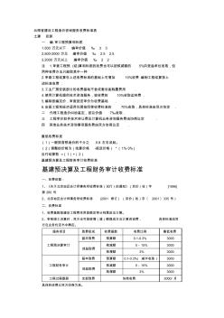 预结算收费标准