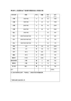 风管报价表