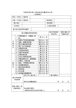 风管系统安装工程检验批质量验收记录2