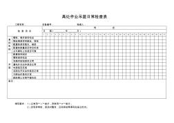 高处作业吊篮日常检查表 (2)