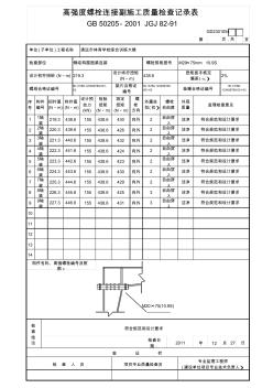 高强度螺栓连接副施工质量检查记录 (2)