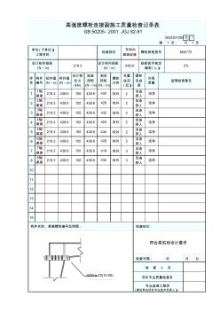 高强度螺栓连接副施工质量检查记录表(填写范例) (2)