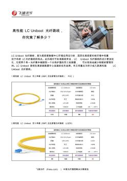 高性能LCUniboot光纤跳线,你究竟了解多少？