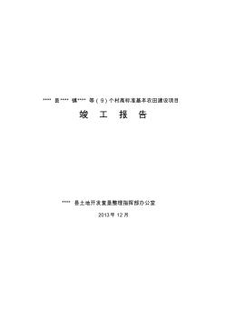 高标准基本农田项目竣工报告