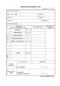 鲁JJ-124钢筋原材料检验批质量验收记录表