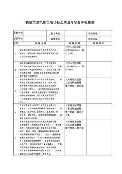 鹤壁市建筑施工现场扬尘专项整治检查表