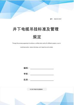 井下电缆吊挂标准及管理规定