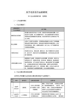 關于石灰石行業(yè)的研究