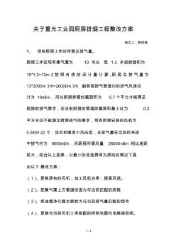 关于重光工业园厨房排烟工程整改方案