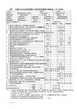 内蒙古自治区高层建筑工程结构抗震基本参数表(2012年版)