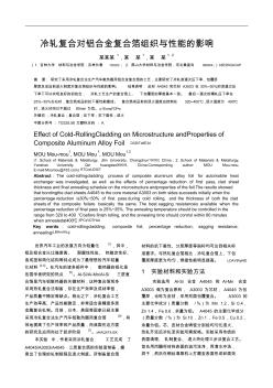 冷軋復合對鋁合金復合箔組織與性能的影響 (2)