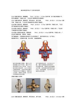 减压阀型号最具代表的几种型号