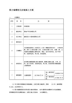 剪力墙外墙螺栓孔封堵施工方案