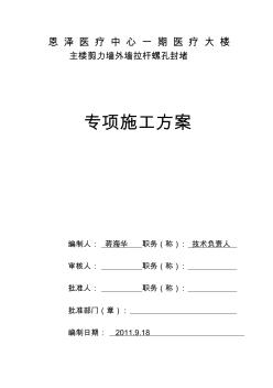 剪力墻對(duì)拉螺栓孔封堵施工方案