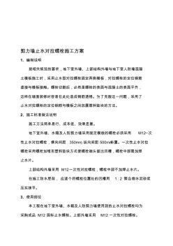 剪力墙止水对拉螺栓施工方案 (2)