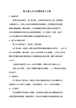 剪力墙止水对拉螺栓施工方案(1)