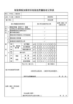 加固工程粘貼鋼板加固項目檢驗質(zhì)量驗收記錄表