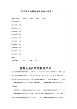 加氣輕質(zhì)磚砌塊常用規(guī)格一覽表(20200929151128)