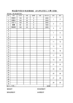 勞務(wù)人工費工資表樣