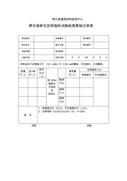 卵石或碎石壓碎指標試驗原始記錄