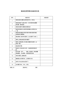 卷扬机使用情况安全检查项目表