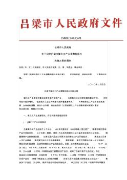 吕梁市人民政府煤化工规划2010