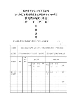 固定消防炮灭火系统验收资料表