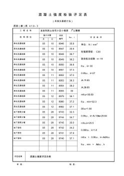 基礎(chǔ)混凝土強度檢驗評定表