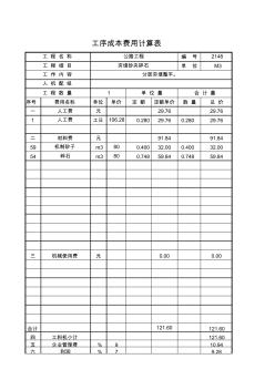 夯填砂夾碎石20年2月公路單價(jià)分析