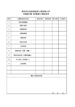 家装工程验收单