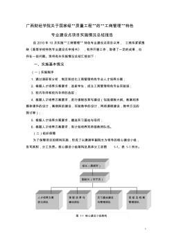 广西财经学院关于国家级“质量工程”的“工商管理”特色专业建设点项目实施情况总结报告