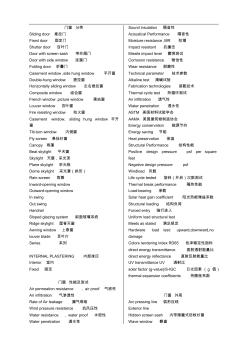 建筑和门窗专业名词