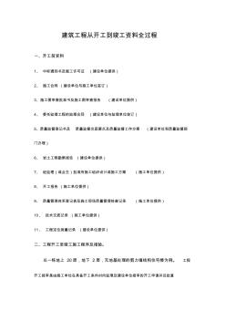 建筑工程從開工到竣工資料全過程