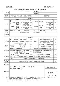 建筑工程扣件式钢管脚手架安全要点检查表