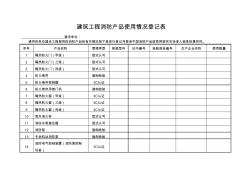 建筑工程消防产品使用情况登记表