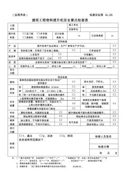 建筑工程物料提升機(jī)安全要點(diǎn)檢查表