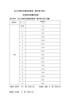 建筑工程竣工规划验收测量成果表