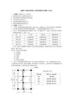 建筑工程造价管理试卷