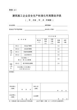 建筑施工企業(yè)安全生產(chǎn)標準化年周期自評表