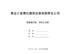 建筑施工危险源识别、评价汇总表1