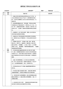 建筑施工現(xiàn)場(chǎng)安全檢查評(píng)分表